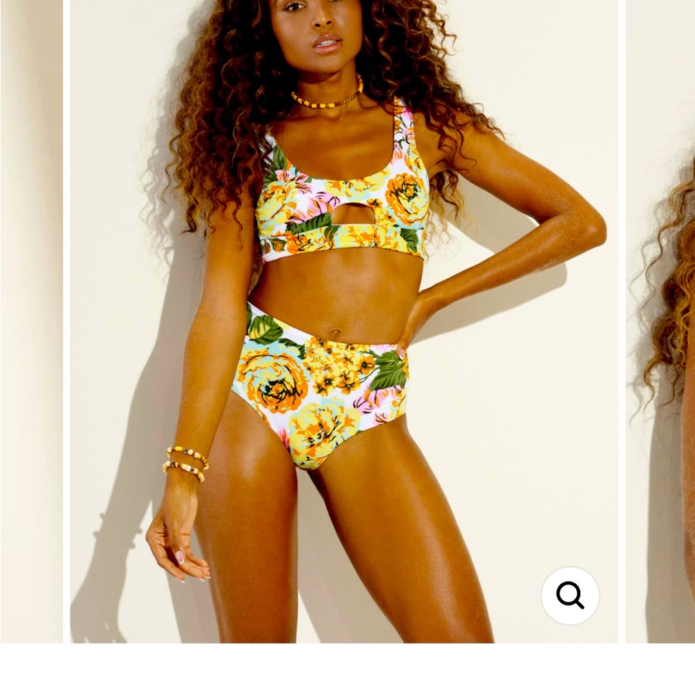 Maaji Vintage Age Bardot High Rise Bikini Bottoms and Bralette Bikini Top